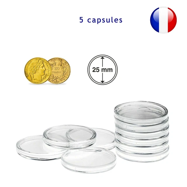 Capsules ULTRA Pour Pièces De 25 Mm – Lot De 10, Acrylique Transparent Anti-rayures, Fermeture Ferme, Diamètre Extérieur 32 Mm