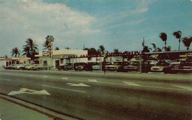 FL 1960’S FLORIDA Andrews Car Auto Dealer at Lake Worth, FLA - Palm