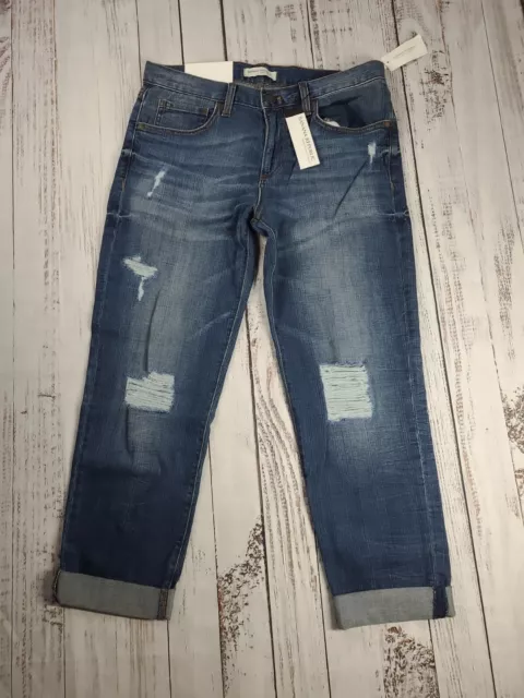 Banana Republic Boyfriend Distressed Jeans Women's Size 27 Stretch Nwt