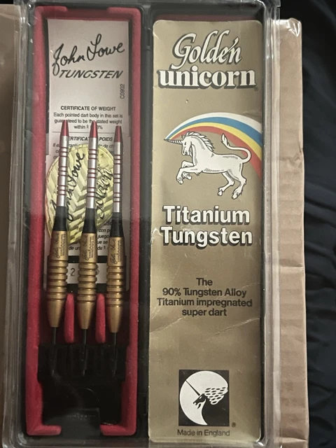 RARE UNICORN JOHN Lowe Golden Hero 20g Tungsten Darts £49.99
