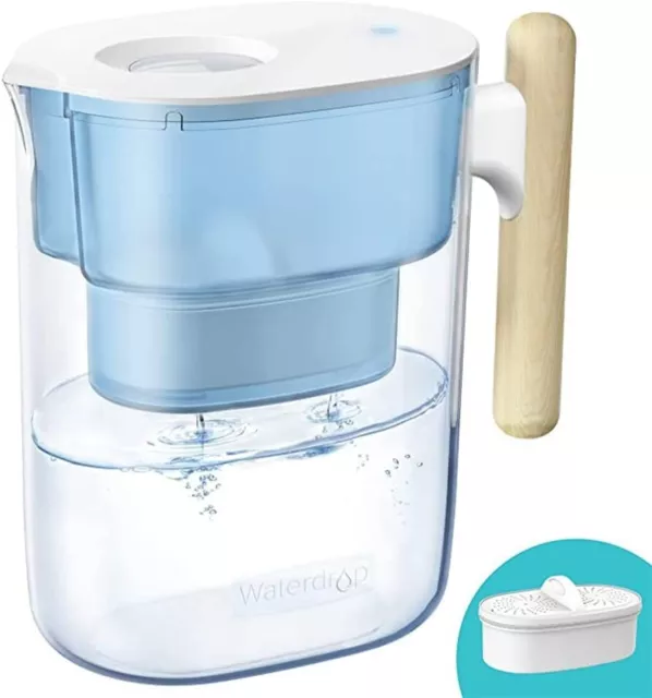 Waterdrop Chubby Water Filter Jugs and Cartridge with 1×90 Days Filter,3.5L,Blue