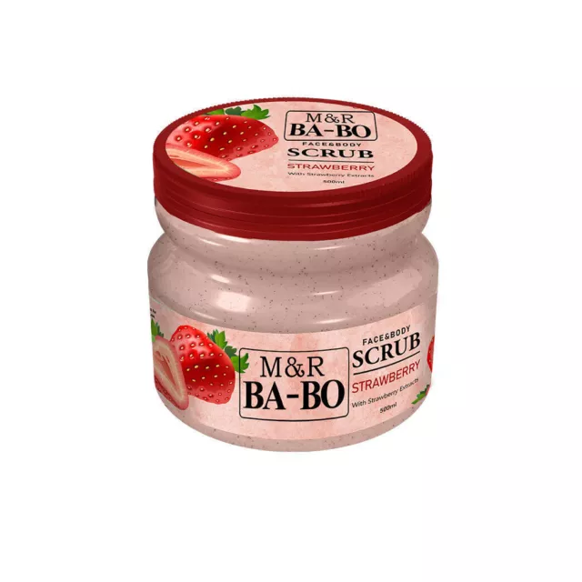 Face & Body Scrub Strawberry-Peeling,Scrub,Kosmetik,Hautpflege- 500ml- BA-BO M&R