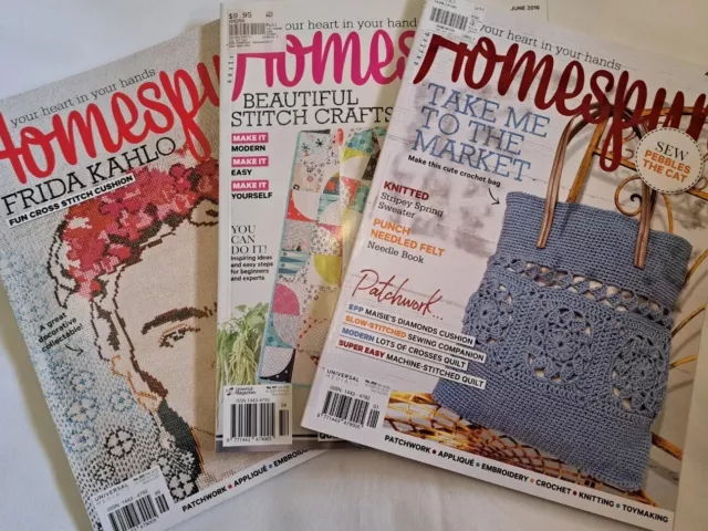 Australian Homespun Magazine Bulk Lot X 3 PB2