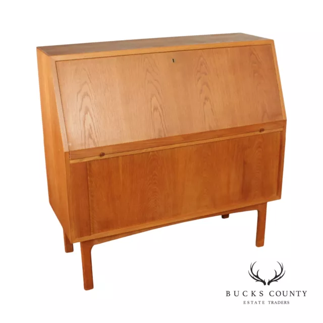 Danish Modern Teak Slant Front Secretary Writing Desk