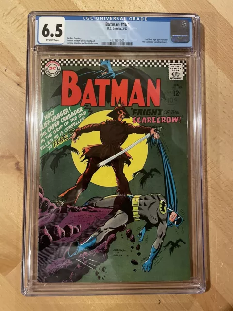 Batman 189 CGC 6.5 Off-White Pages DC 1st Appearance of Silver Age Scarecrow