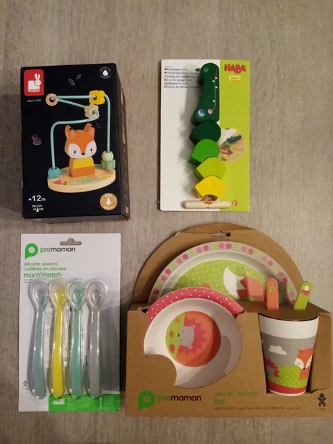 Lot De Jouets Cadeaux Enfant Bébé Naissance Jeu Bois Bambou Puériculture