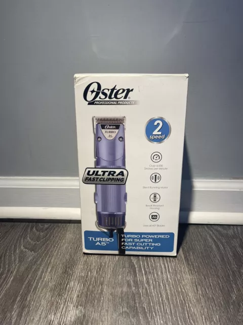 Oster Turbo A5 2 Speed Clipper - Blue (used) Complete Set