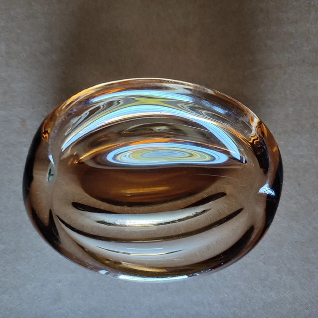 Bellissimo vintage posacenere vetro Murano marrone massiccio