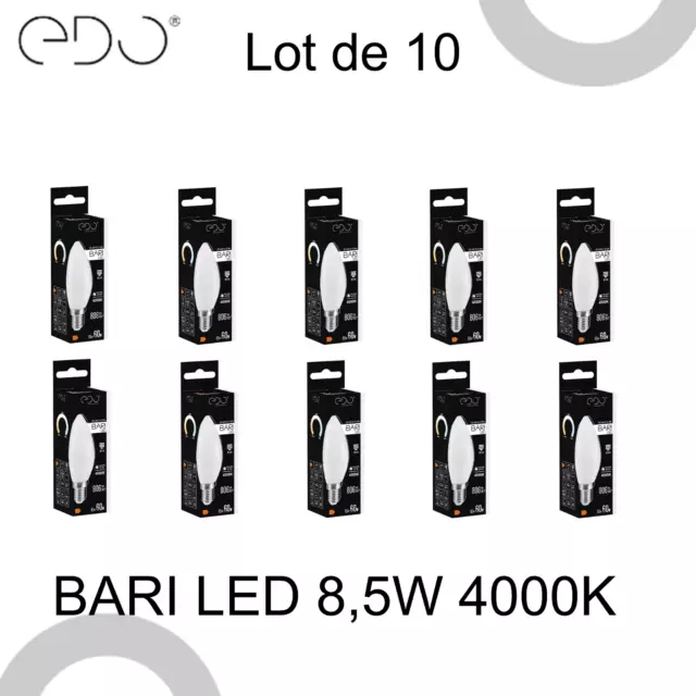 Lot de 10 Ampoule BARI LED 8,5W, E14, 4000K, 600lm, 220-240V