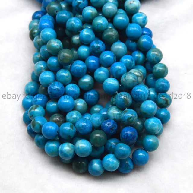 Blue Crazy Lace Agate 6/8/10mm Round Gemstone Loose Beads 15'' Strand