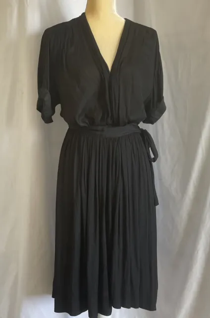 Etoile Isabel Marant V-neck Midi Length Black Dress Size 34 U.S. X-Small