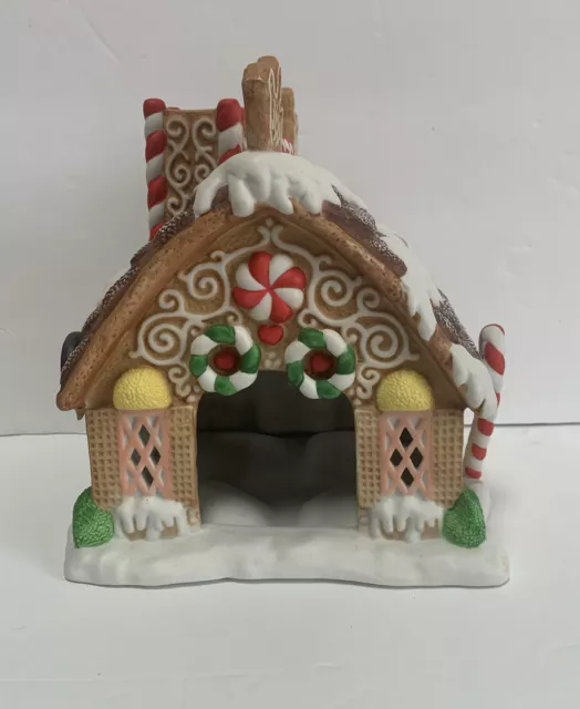 PARTYLIGHT SCULPTURE GINGERBREAD HOUSE TEA LIGHT HOLDER 7 1/2" holiday Christmas