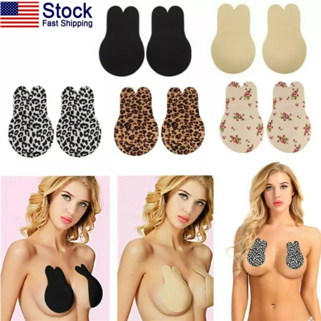 US 2Pcs Sexy Womens Invisible Push Up Bra Nipple Covers Breast Lifts Tape Soft