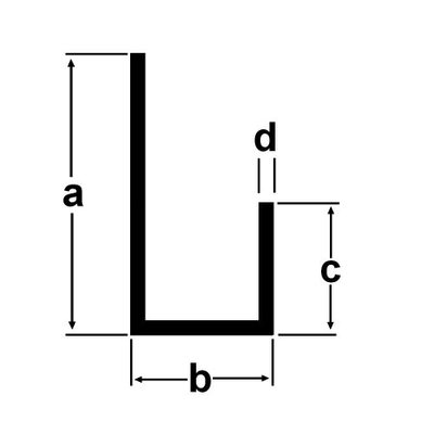 Aluminium U-Profil 20x20x20x3mm - 2000mm Länge - EN AW-6060 - Für Rahmen, Möbel & DIY-Projekte