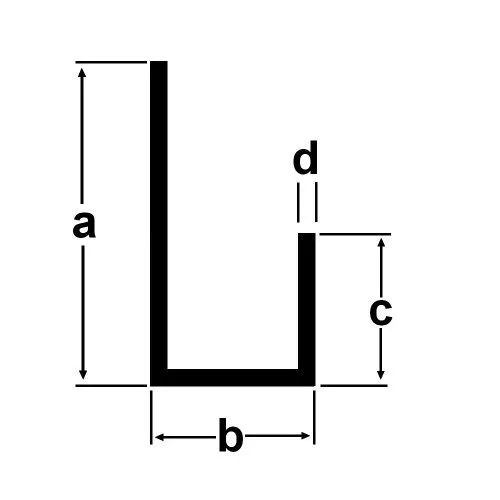 Alu U-Profil ungleich Aluprofil Aluminium 1 Meter Aluminiumprofil U Profil