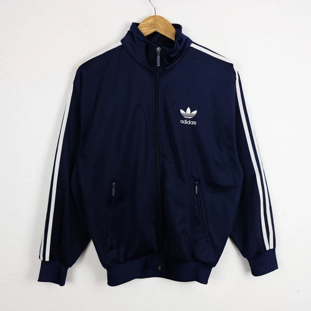 Felpa Adidas Taglia D2 F156 Uomo Blu Logo Casual Modern Con Zip Lunga