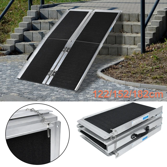 Rampa para silla de ruedas rampa de acceso portátil escalera de aluminio rampa plegable 272 kg