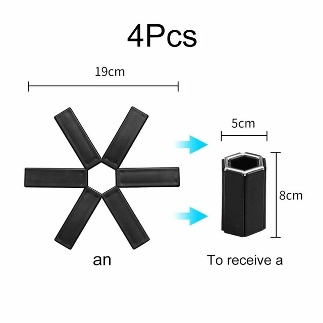 Protection Tapis Isolation Thermique Patin Anti-dérapant Portable Pot Tapis 4PCS 3