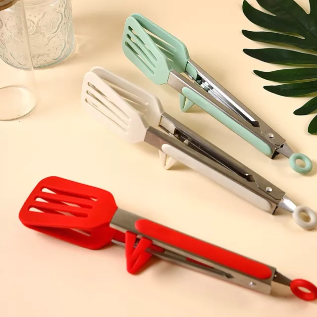 Non-Slip Cooking Clip Stainless Steel Bread Serving Tong  Cooking