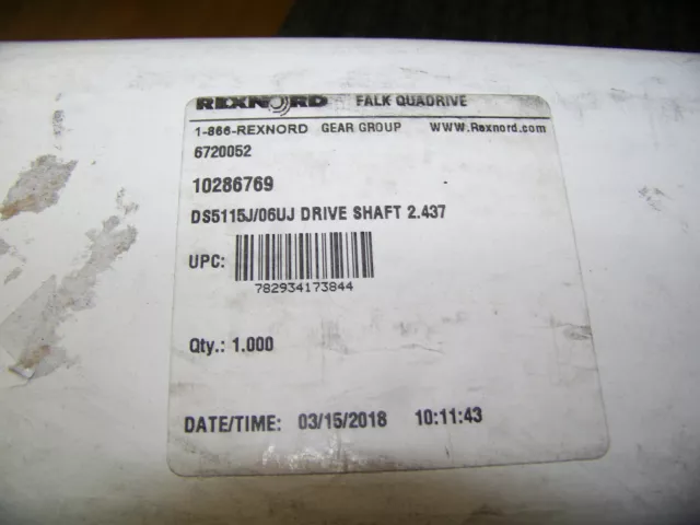 Rexnord falk quadrive DS5115J/06UJ drive shaft 2.437