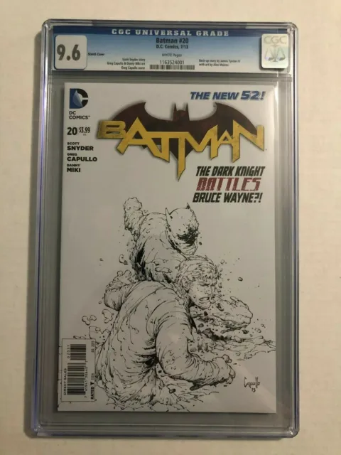 Batman (DC 2011 New 52) #20 (2013) Capullo B&W Sketch 1:100 Variant CGC 9.6 NM+