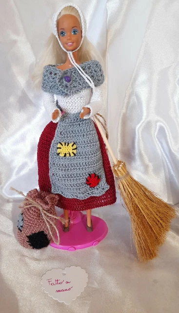 Barbie Abito Fatto A Mano  Uncinetto  - Befana