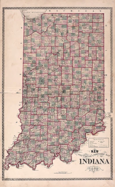 1880 STEUBEN COUNTY INDIANA plat map old GENEALOGY history Atlas Land P73