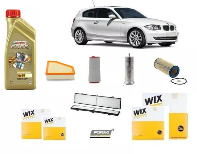 Set Entretien pour BMW 1 E87 116d 118d 120d + 5 Litres Huile Castrol 5w30