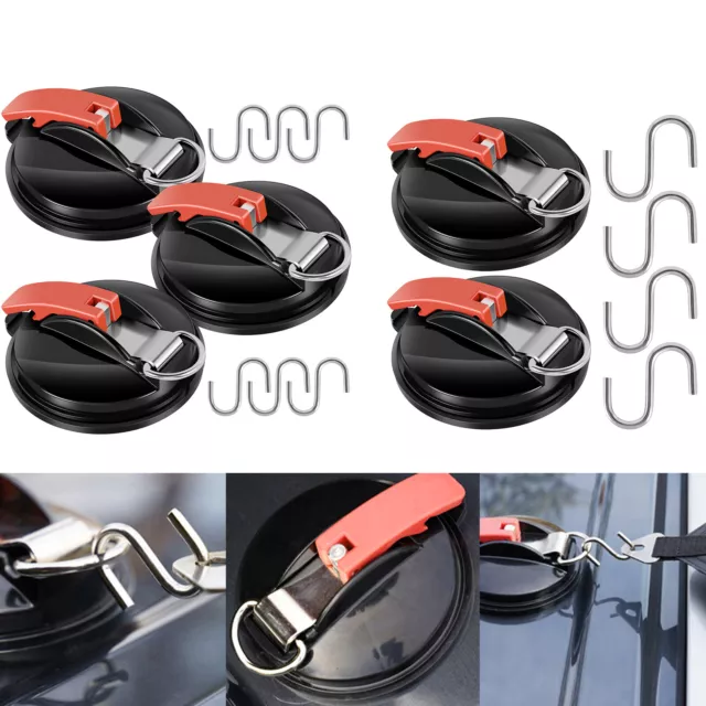 2/3x Suction Cup Hooks Strong Vacuum Car Side Tarp Suction Cup Camping Bathroom⧪