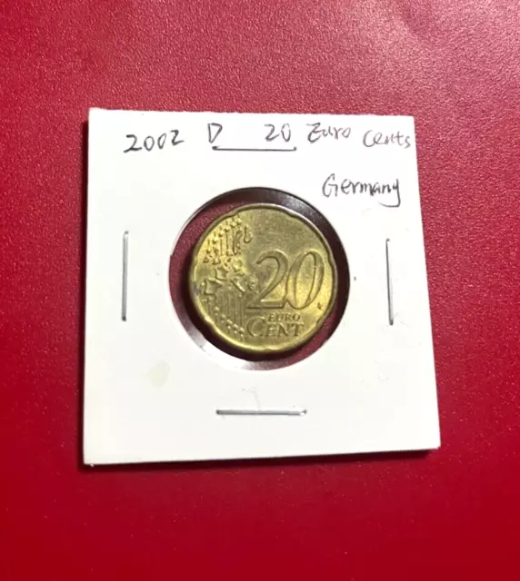2002 D 20 Euro Cents Germany Coin - Nice World Coin !!!