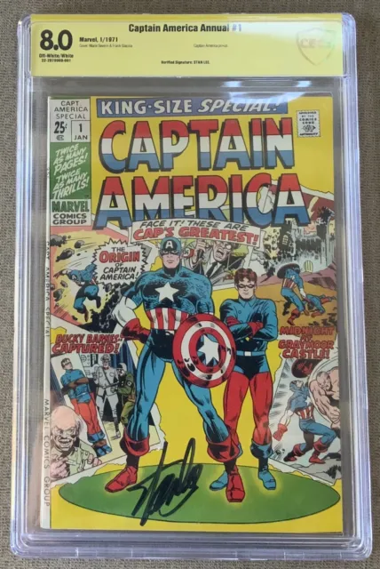 captain america annual 1 cbcs 8.0 Signed By Stan Lee