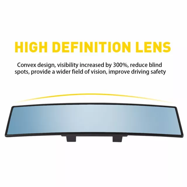 Flat Interior Clip On Blue Rear View Tint Mirror Universal 300MM Wide 2