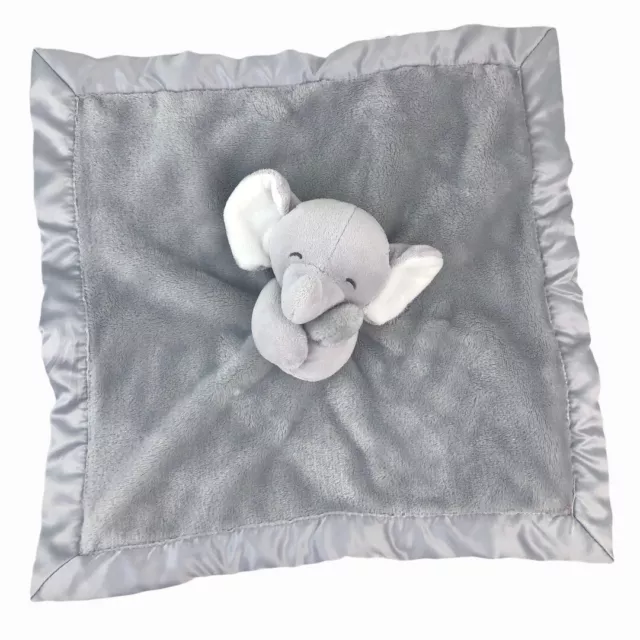 Carter's Unisex Gray Elephant Lovey Security Blanket Gray Small Satin Trim 2016