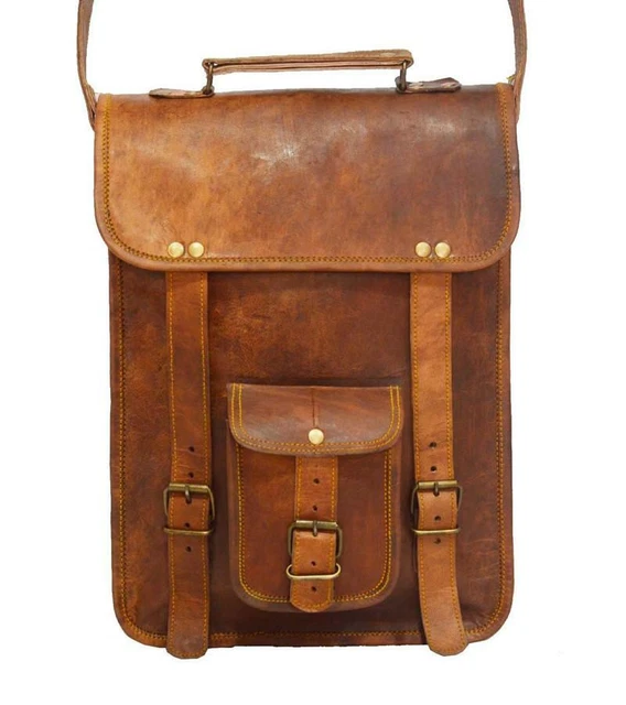 New Mens Genuine Best Leather Brown Crossbody Shoulder Satchel Messenger Bag New