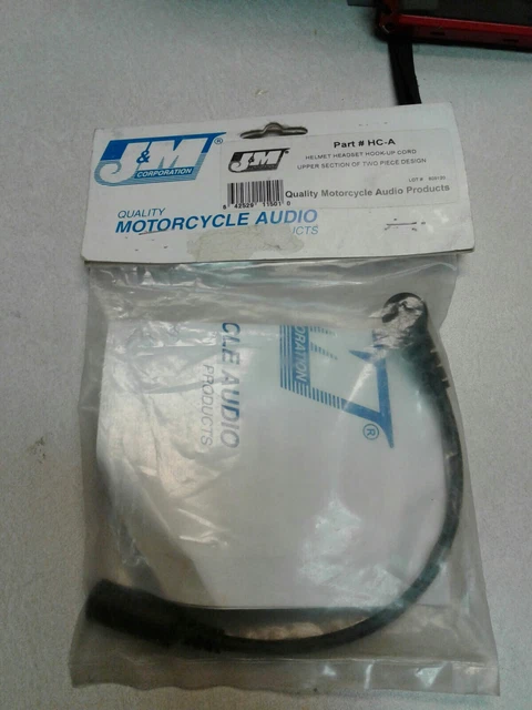 J&M HA Upper Section Helmet  Headset Hook-Up Cord NEW