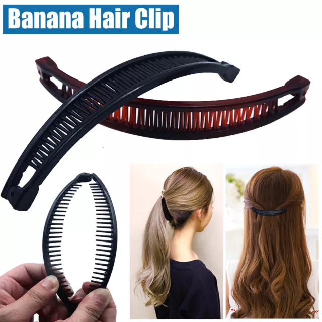 BLACK/BROWN BANANA HAIR Clip Barley Twist Comb Clamp Grip Slide Fish Banana  clip £6.24 - PicClick UK