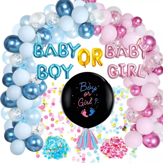 Baby Dusche Party Ballon Bogen Set Geschlecht Reveal Girlande Mädchen Junge Deko 2