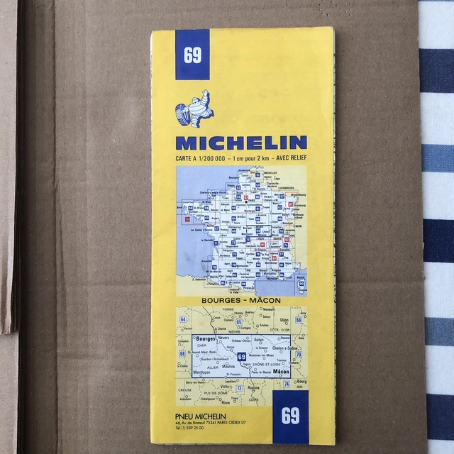 Carte Michelin N°69 – Bourges Mâcon – Édition 1944, Bel état, Collection