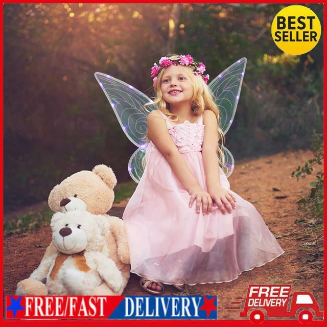 Butterfly Fairy Wings LED Abito Angelo Festa Ala Donna Ragazza (Viola A)
