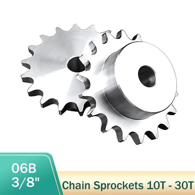 06B Kettenrad 10 - 30 Zähne 3/8" Zahnteilung Kettenräder Rostfreie Stähle Ritzel