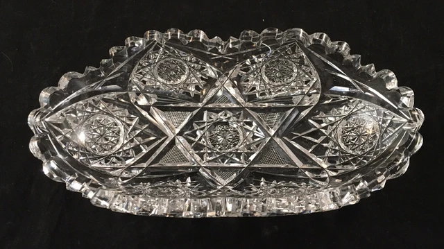 Antique American Brilliant Period Cut Glass Abp Small Celery Tray Eggington Attr