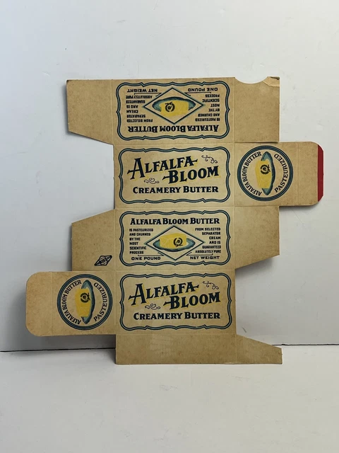 Vintage Unused Unfolded ALFALFA BLOOM   butter box
