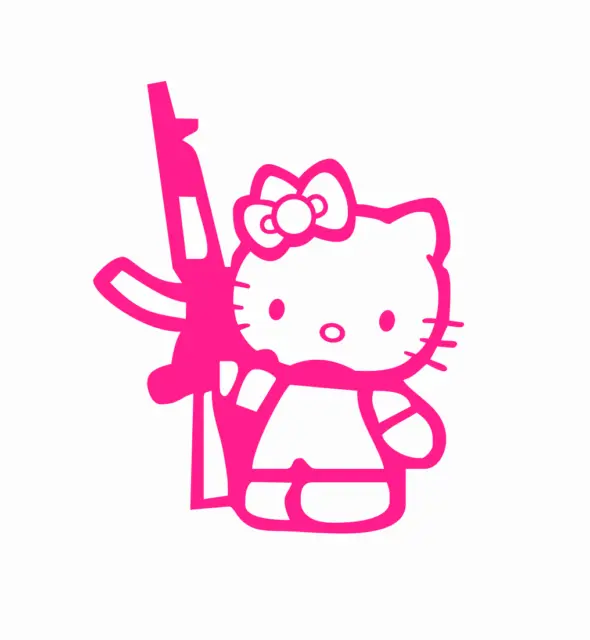 hello kitty with AK vinyl car decal sticker jdm truck choose color