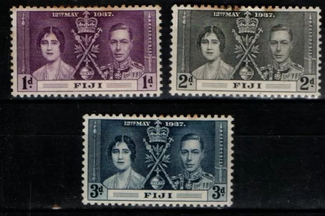 Fiji 1937 King George VI Coronation SG246-48 Mint MH see note