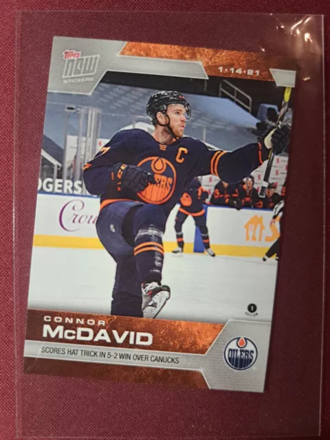 2021-22 21/22 TOPPS NHL Stickers Reverse RETRO #619 Connor McDavid Oilers