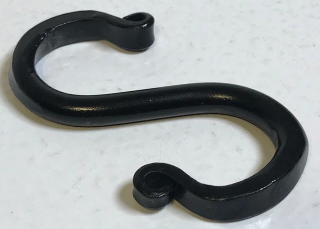 New Hand Worked Black 2 3/4" Wrought Iron Fancy S Hook USA Home Garden Antique S