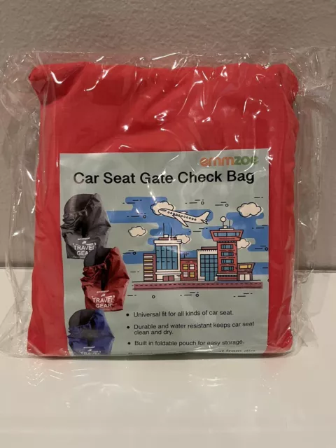 Emmzoe Premium Car Seat Airport Gate Check Travel Storage Bag (Red)