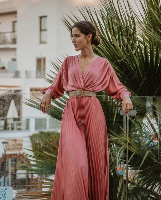 ZARA NWT PLEATED Dress With Belt Pink Marl Xs - Ref. 8741/058 $47.00 -  PicClick