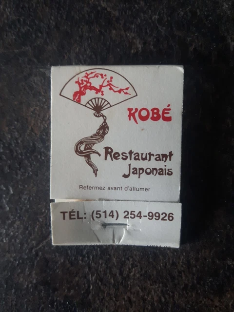 Kobe Restaurant Japonais Montreal Quebec Matchbook Cover