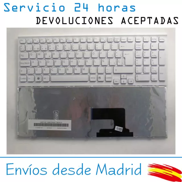 Repuesto Teclado español para Sony VAIO VPC-EH31FD/P Blanco (con marco) VER FOTO